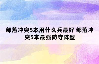 部落冲突5本用什么兵最好 部落冲突5本最强防守阵型